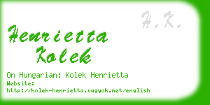 henrietta kolek business card